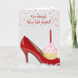 Birthday Cupcake In a Red Shoe Card