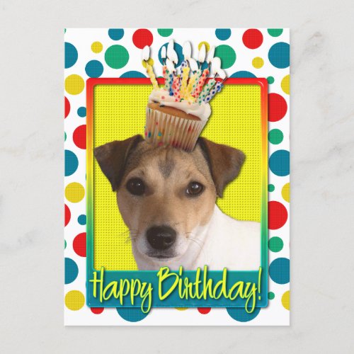 Birthday Cupcake _ Jack Russell Postcard