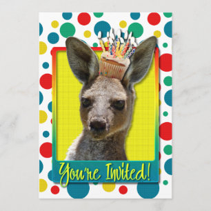 Birthday Cupcake - Kangaroo Invitation