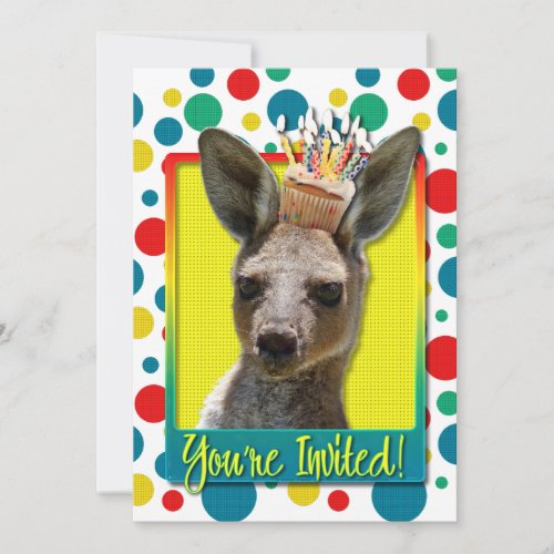 Birthday Cupcake - Kangaroo Invitation