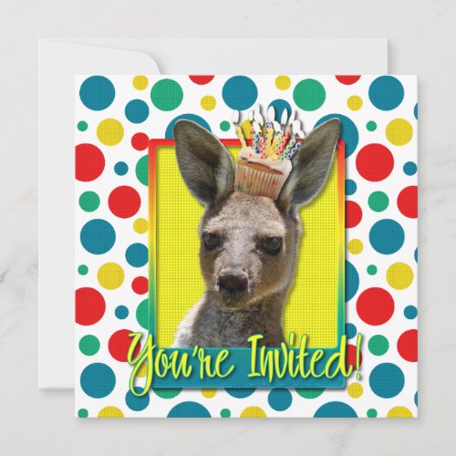 Birthday Cupcake _ Kangaroo Invitation