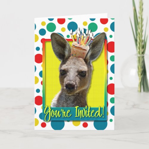 Birthday Cupcake _ Kangaroo Invitation