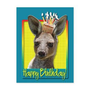 Birthday Cupcake - Kangaroo Postcard