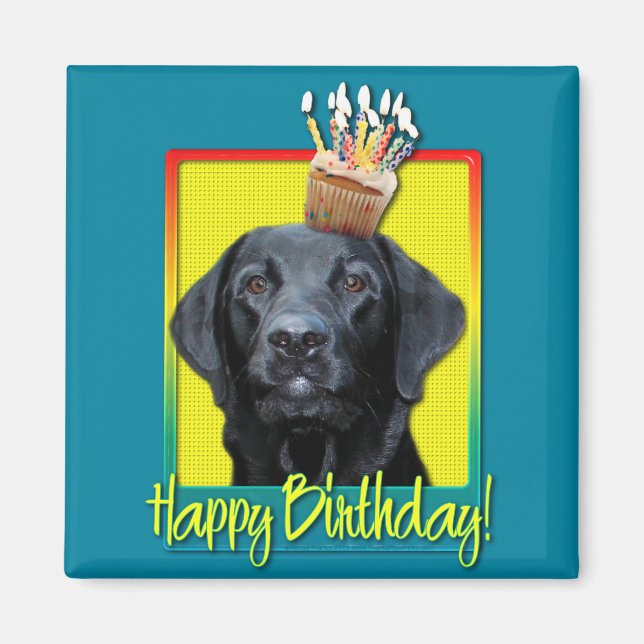 Birthday Cupcake - Labrador - Black - Gage Magnet (Front)