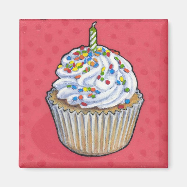 Birthday cupcake magnet (Front)