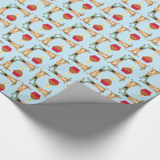 Birthday Cupcake Malinois Wrapping Paper (Corner)