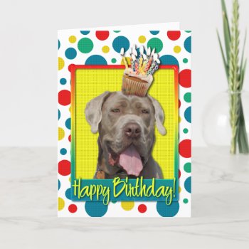 Birthday Cupcake - Mastiff - Snoop Card by FrankzPawPrintz at Zazzle