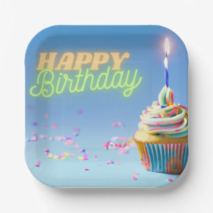 Birthday Cupcake Paper Plates