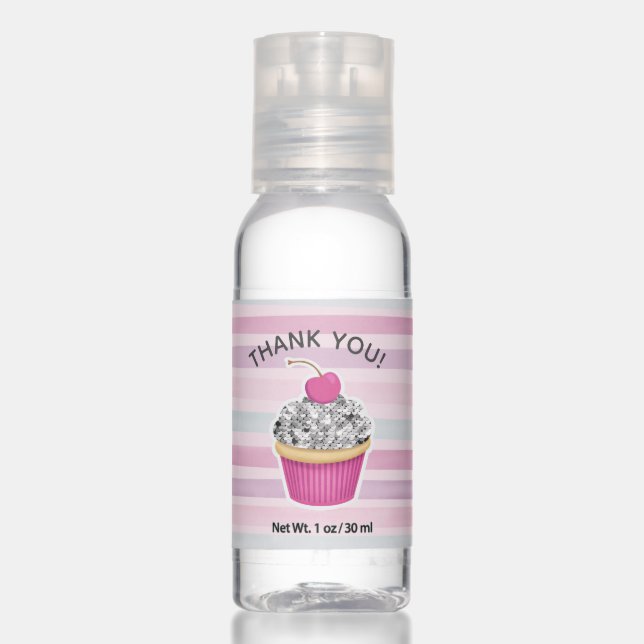 Birthday Cupcake Party Favor Hand Sanitizer (Front)