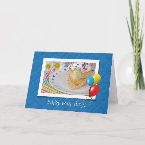 Birthday Cupcake Photo Card