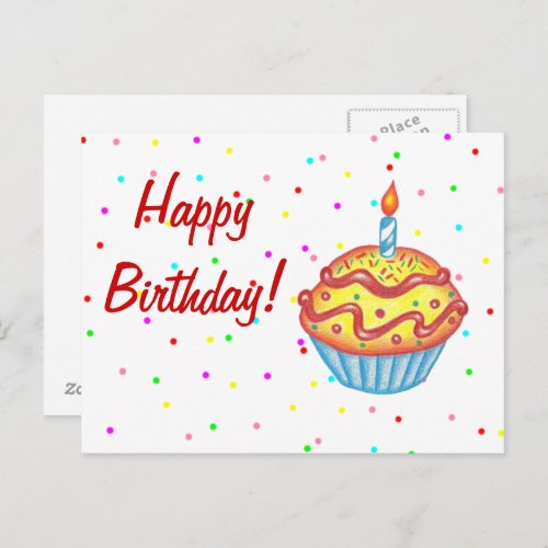 Birthday Cupcake Postcard