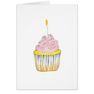 Birthday Cupcake Print Birthday Card