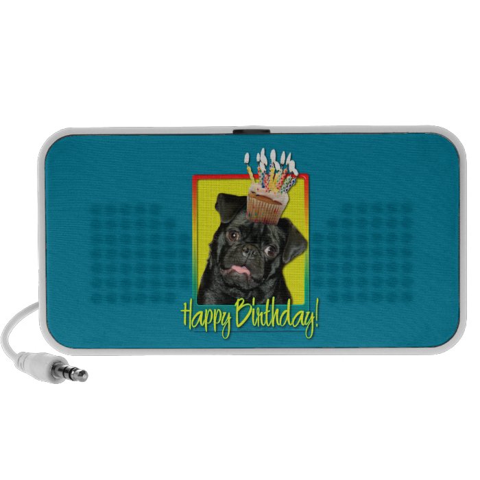 Birthday Cupcake   Pug   Ruffy iPod Speakers