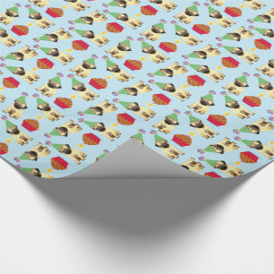 Birthday Cupcake Pug Wrapping Paper