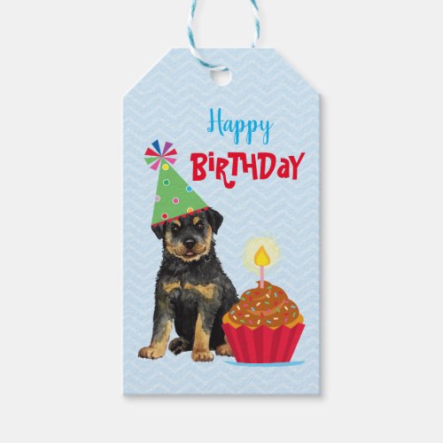 Birthday Cupcake Rottweiler Gift Tags