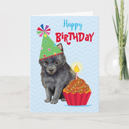 Birthday Cupcake Schipperke Card