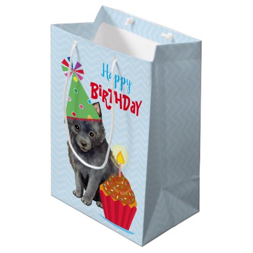 Birthday Cupcake Schipperke Medium Gift Bag