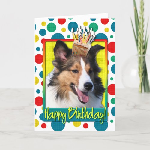 Birthday Cupcake  Sheltie Card