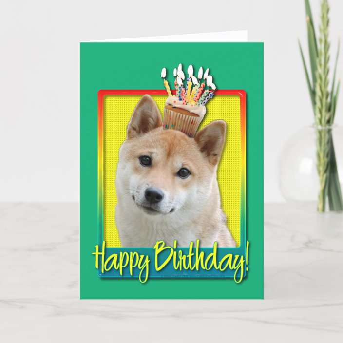 Birthday Cupcake Shiba Inu Card Zazzle Com