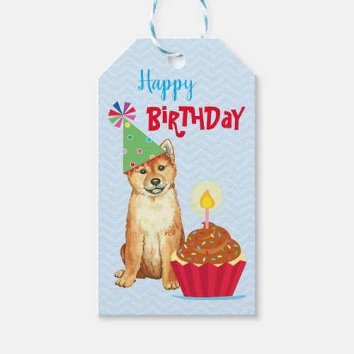Birthday Cupcake Shiba Inu Gift Tags