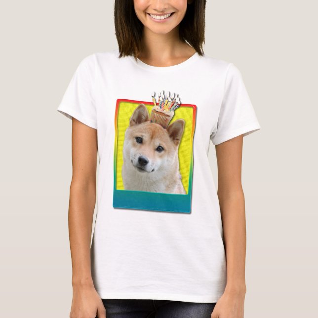 Birthday Cupcake - Shiba Inu T-Shirt (Front)