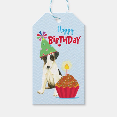 Birthday Cupcake Smooth Fox Terrier Gift Tags