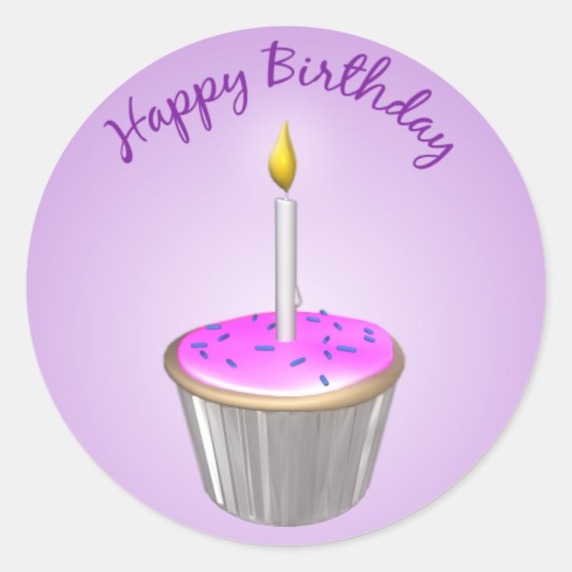 Birthday Cupcake Sticker (Front)