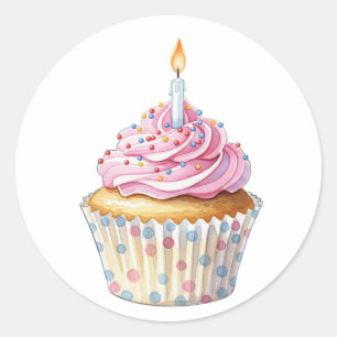 Birthday Cupcake Stickers