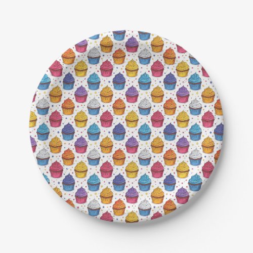 Birthday Cupcake Themed Paper Plates