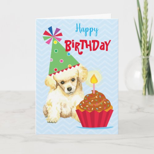 Birthday Cupcake Toy Poodle Card