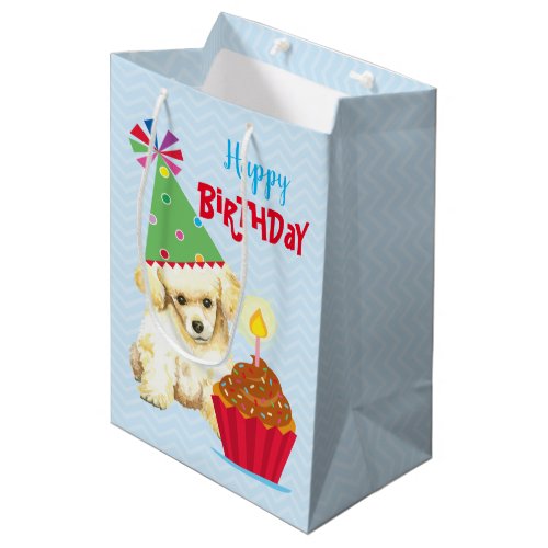 Birthday Cupcake Toy Poodle Medium Gift Bag