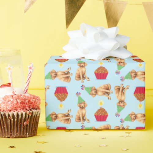 Birthday Cupcake Vizsla Wrapping Paper