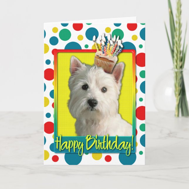 Birthday Cupcake - West Highland Terrier Card (Front)