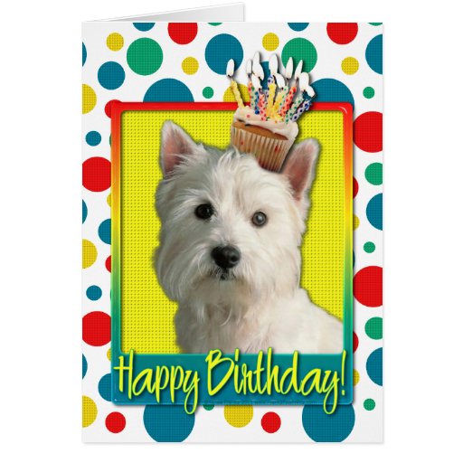 Birthday Cupcake - West Highland Terrier Card | Zazzle