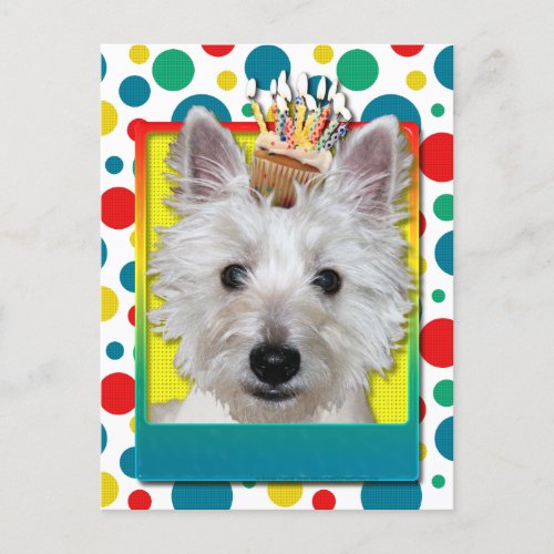 Birthday Cupcake _ Westie _ Tank Postcard