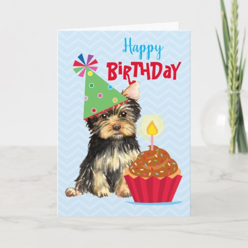 Birthday Cupcake Yorkie Card
