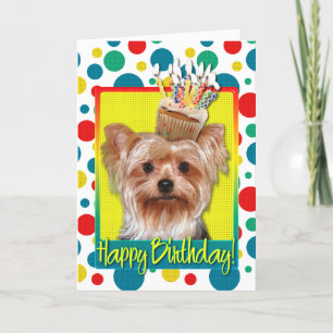 Birthday Cupcake — Yorkshire Terrier Card
