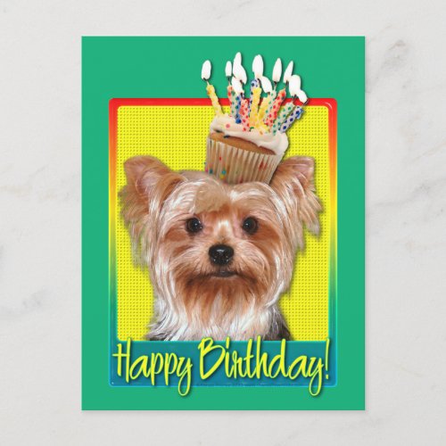 Birthday Cupcake _ Yorkshire Terrier Postcard