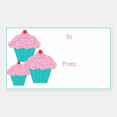 Birthday Cupcakes Gift Tag Stickers