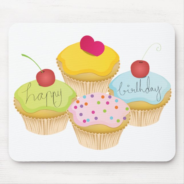 Birthday Cupcakes Mouse Pad (Front)