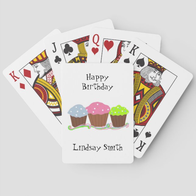 Birthday Cupcakes Poker Cards (Back)