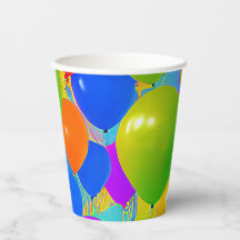 Birthday Cups with Balloon Design