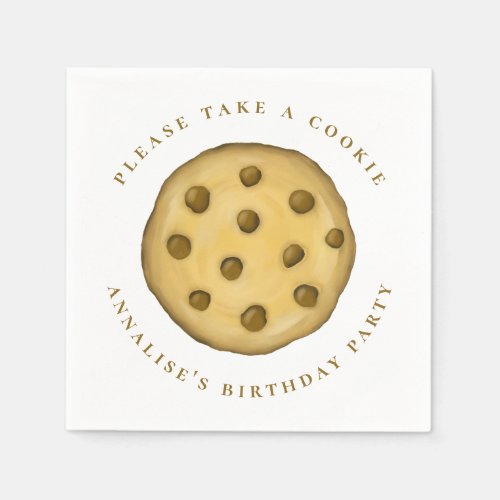 Birthday Custom Minimalist Please Take A Cookie Napkins