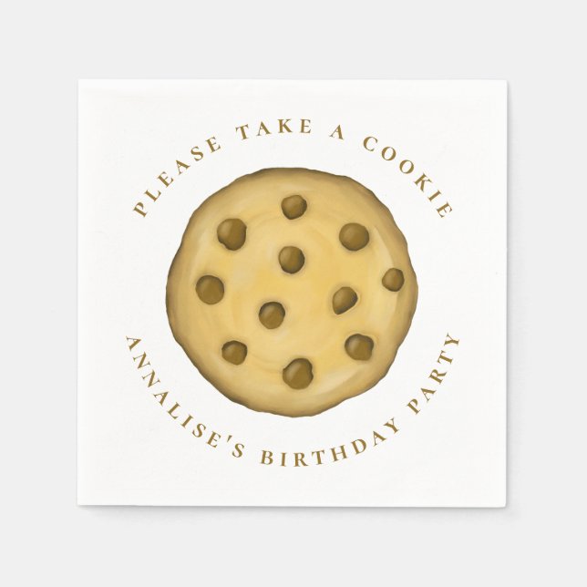 Birthday Custom Minimalist Please Take A Cookie Napkins (Front)