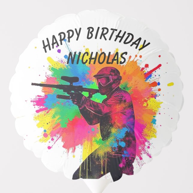 Birthday Custom Name Paintball  Balloon (Front)