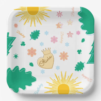Birthday Custom Name, Party Supplies Paper & Party Plates