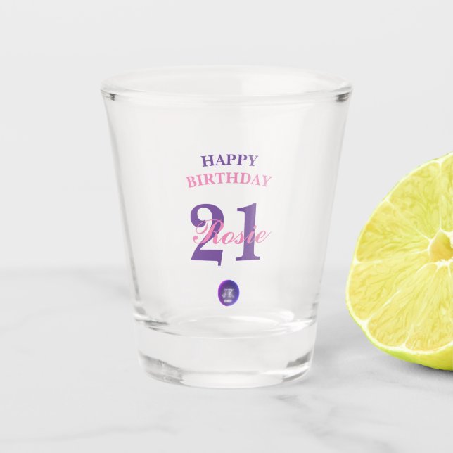 Birthday Custom Number and Name Shot Glass JK 2022 (Front)