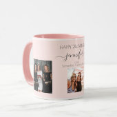 Birthday custom photo best friends blush pink mug (Front Left)