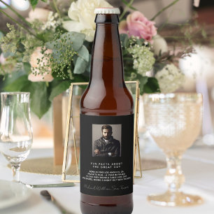Birthday custom photo fun facts bio black guys man beer bottle label