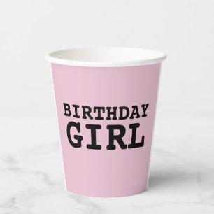 BIRTHDAY CUSTOM PINK PARTY GIRLS Paper cups